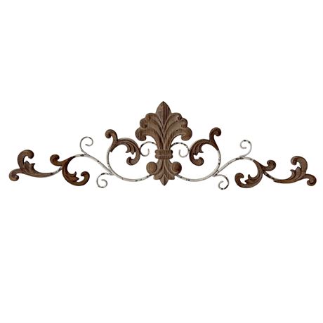 Fleur-De-Lis Medal and MDF Wall Decor