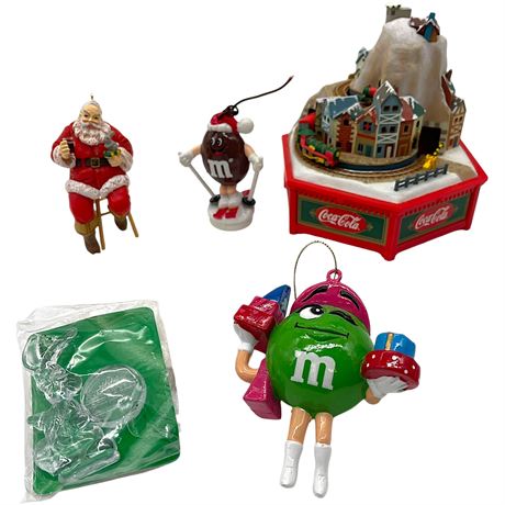 Vtg Advertising Ornaments & Music Box