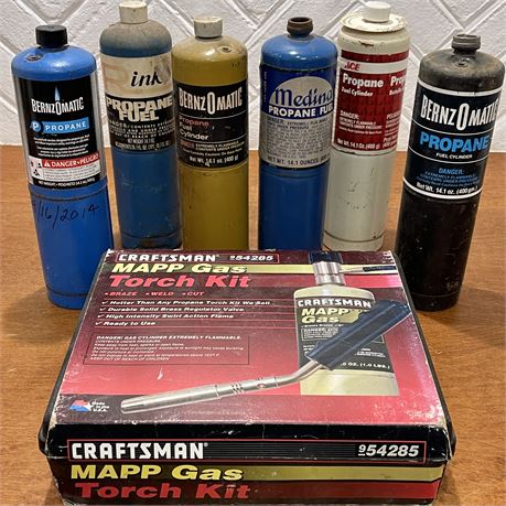Propane Fuel Cylinders & Craftsman Mapp Gas Torch Kit