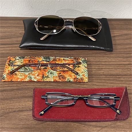 Prescription Ventura and Cinzia Glasses w/ Kirkland Signature Sunglasses & Cases