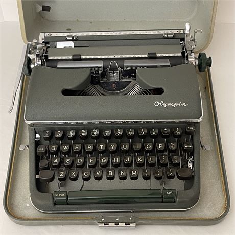 Vintage Olympia Manual Typewriter in Portage Carry Case