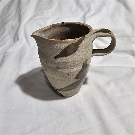 Handmade ceramic pottery pitcher,