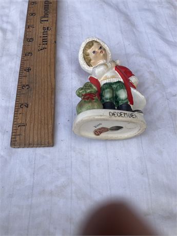 vintage Lefton December Boy figurine, from the "Months of the Year" collection,
