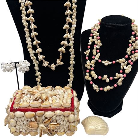 Shell Necklaces and Earring with Jewelry Box & Skincare Bar