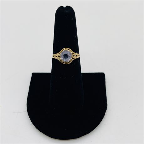 10K Yellow Gold Sapphire Size 6 Ring