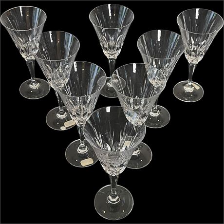 (8) Gorham Serena Cut Crystal Water Goblets