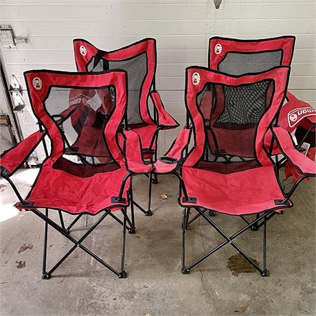 (4) Coleman Folding Lawn Chairs
