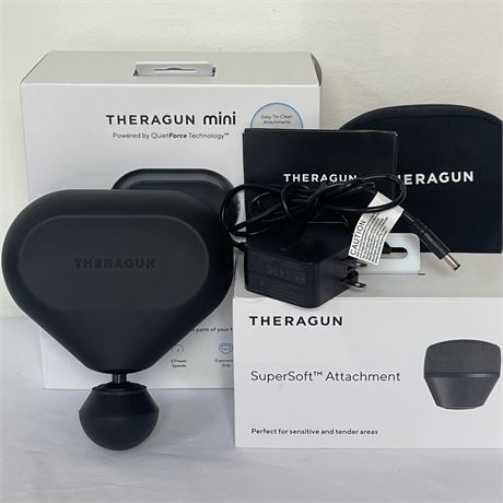 TheRagun Mini QuietForce Technology Massage Gun w/ Attachment in Boxes