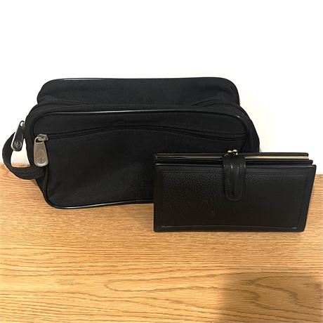Black Coach Bag and Clutch Wallet