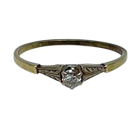 14K Gold 2-Toned Diamond Ring *size 8.5