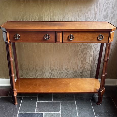 2-Tier Console Table w/ Bamboo Style Legs
