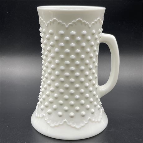 Vtg Fenton Hobnail Milk Glass Beer Stein