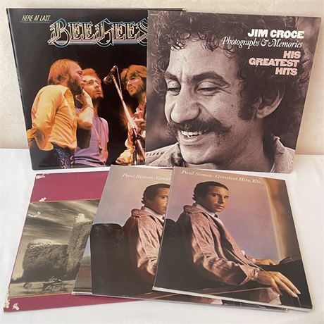 Vinyl Records and Paul Simon Greatest Hits Record / Book Set