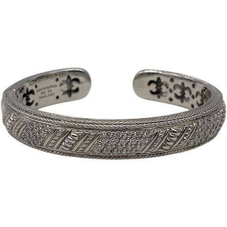 Sterling Silver Judith Ripka Cubic Zirconia Cuff Bracelet