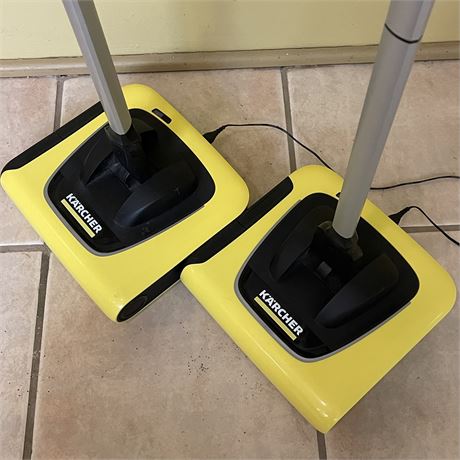 (2) Karcher KB 5 Cordless Electric Sweep Brooms w/ Chargers