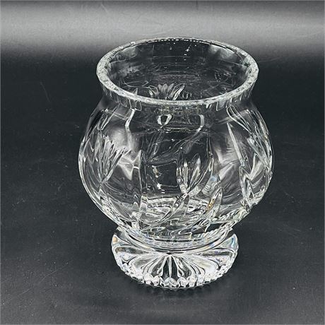 Lenox Crystal Vase with Cut Floral Motif