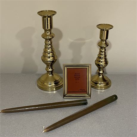 Candlestick Holders with Solid Brass 3 1/2 x 5 Frame