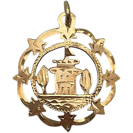 14K Yellow Gold Filigree Pendant