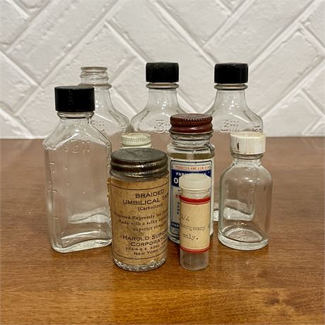 Collection of Old Glass Medicine and Apothecary Bottles
