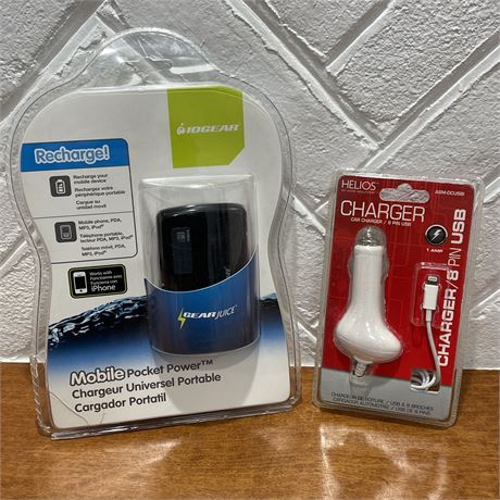 NIB Iogear Mobile Pocket Power Portable Charger with Helios USB Car Charger